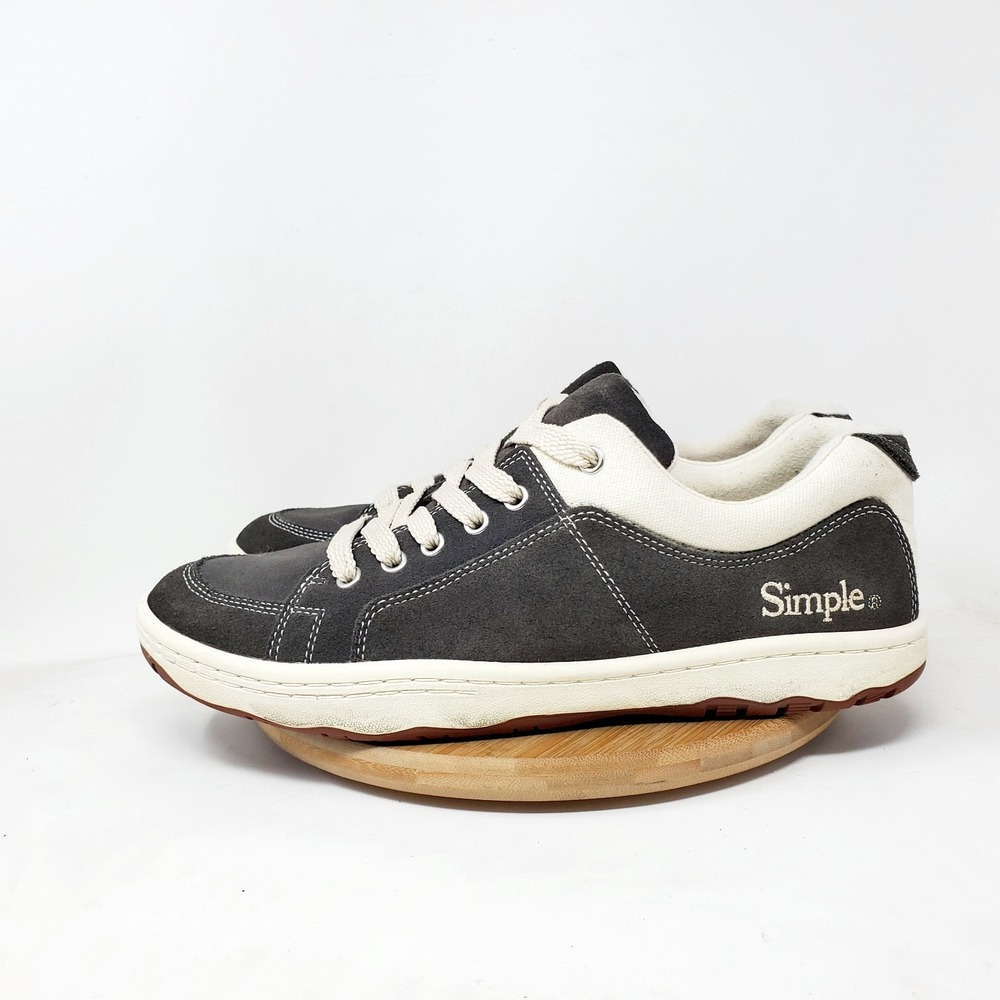 Simple OS Skate Shoes Mens 10 Grey Suede Sneaker Classic 90s Y2K Retro